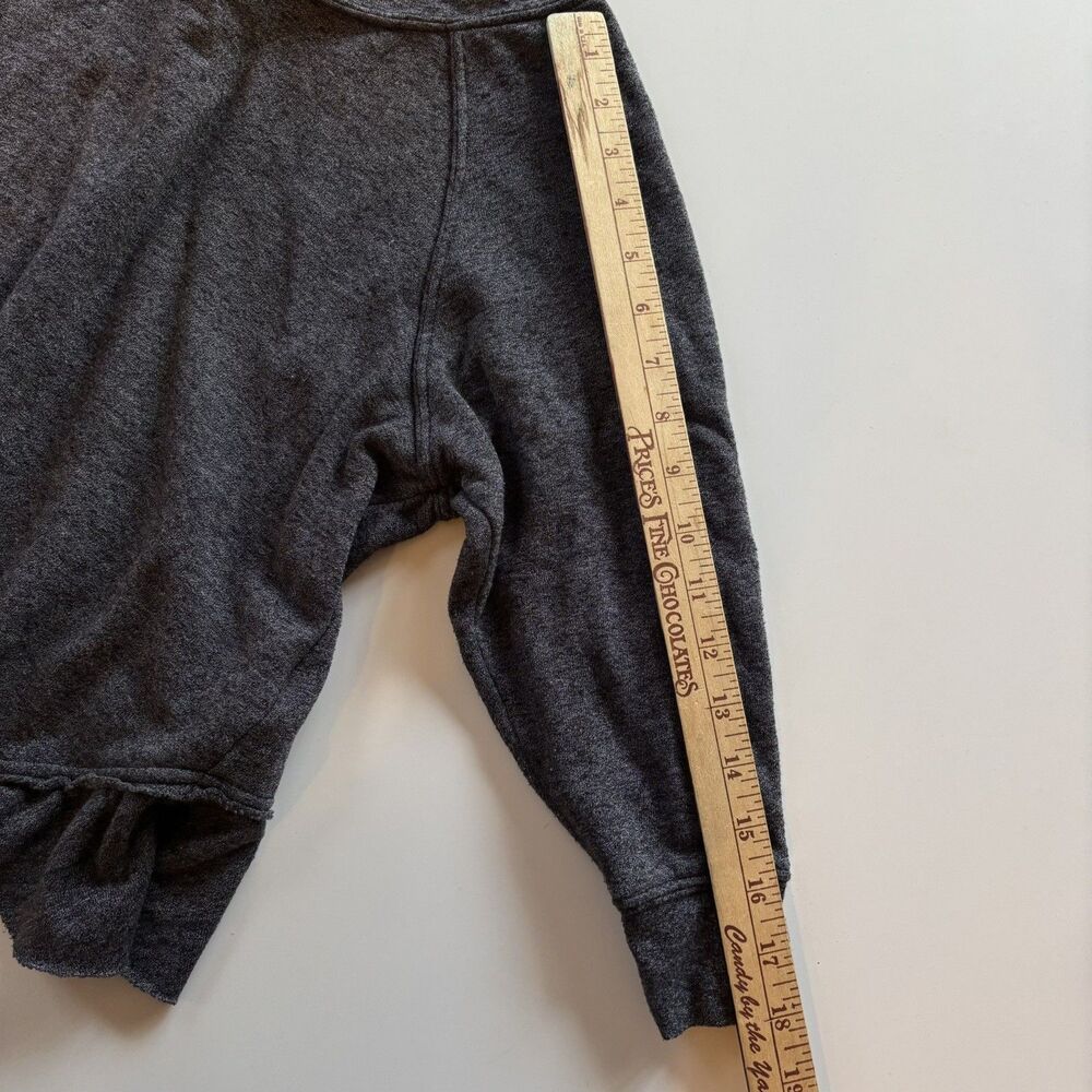 Juicy Couture Heathered Gray Cropped Ruffled Hem Sweatshirt Large USA - Picture 6 of 9